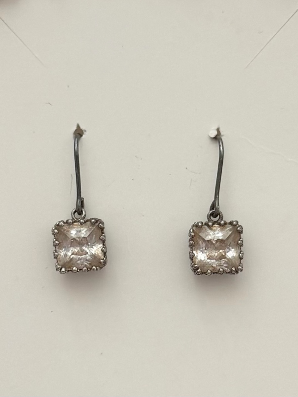 vintage antique square gem dangle earrings